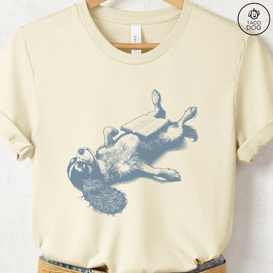 Cavalier King Charles Spaniel Book Nap T-Shirt