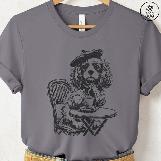 Cavalier King Charles Spaniel Paris France T-Shirt Storm Taco-Dog