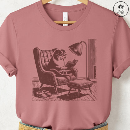 Australian Shepherd Aussie Reading Chair T-Shirt