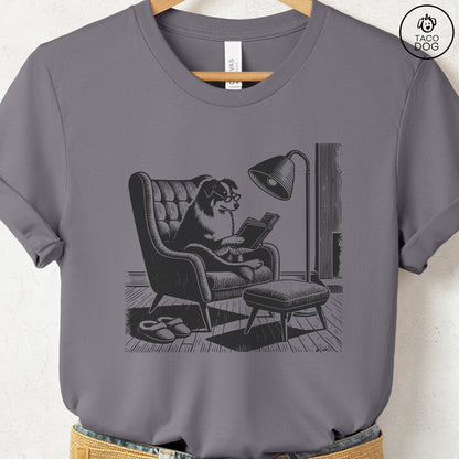 Australian Shepherd Aussie Reading Chair T-Shirt