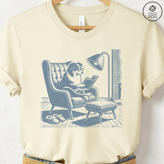 Australian Shepherd Aussie Reading Chair T-Shirt