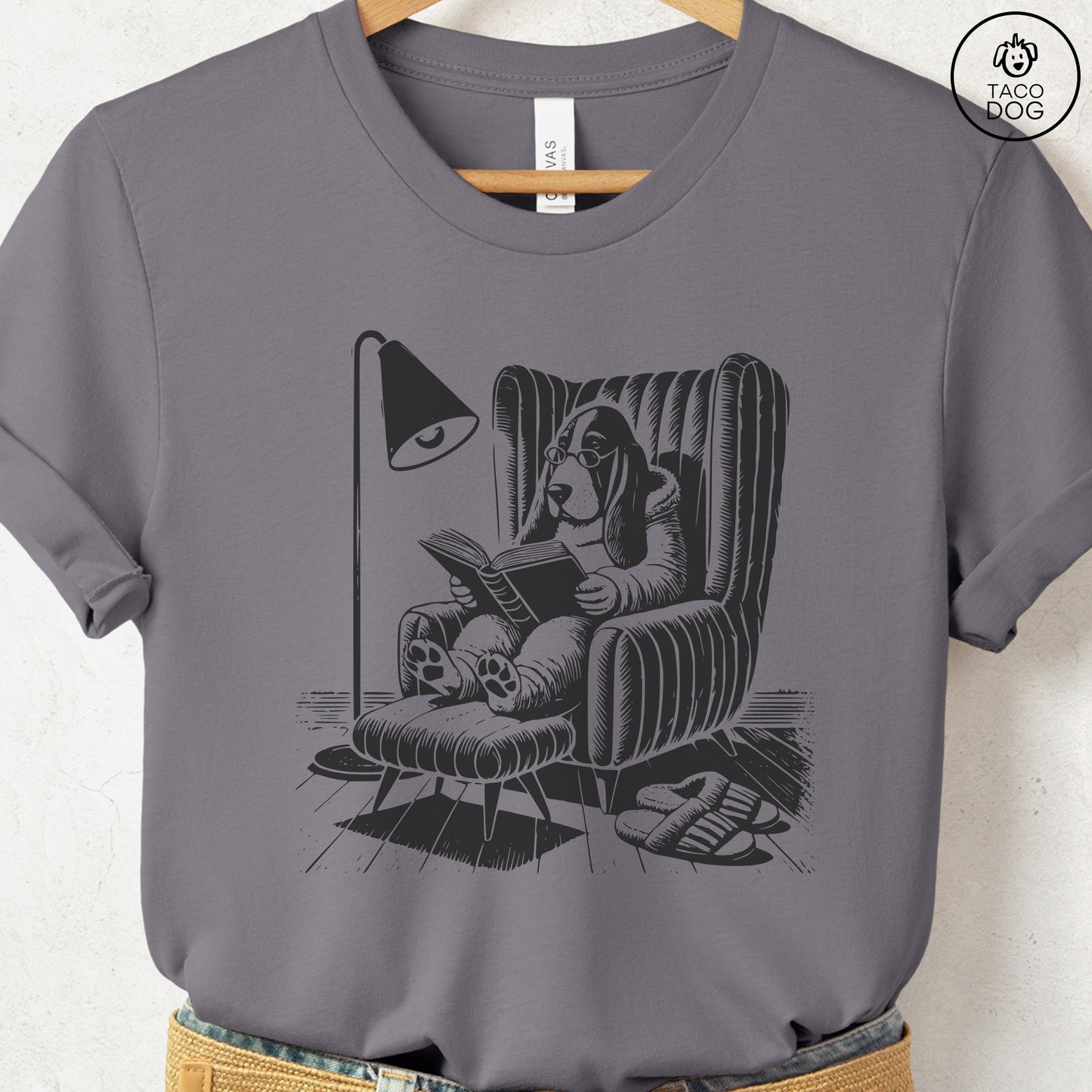 Basset Hound Reading Chair T-Shirt