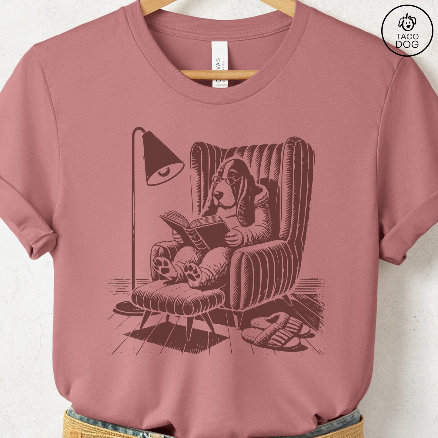 Basset Hound Reading Chair T-Shirt
