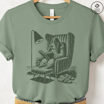 Basset Hound Reading Chair T-Shirt