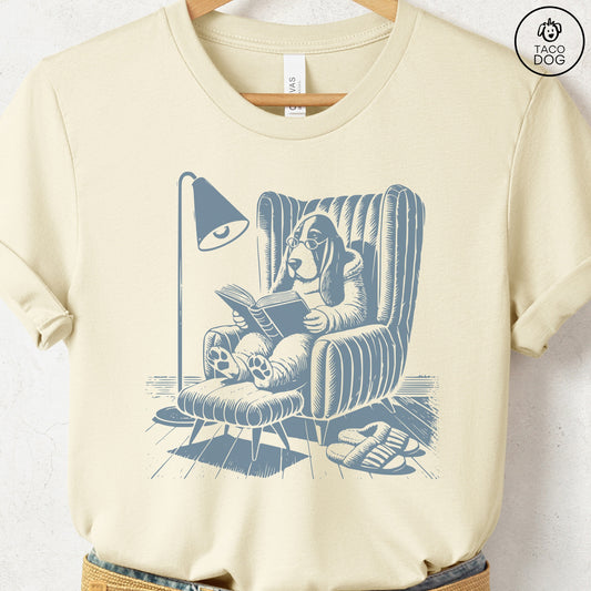 Basset Hound Reading Chair T-Shirt