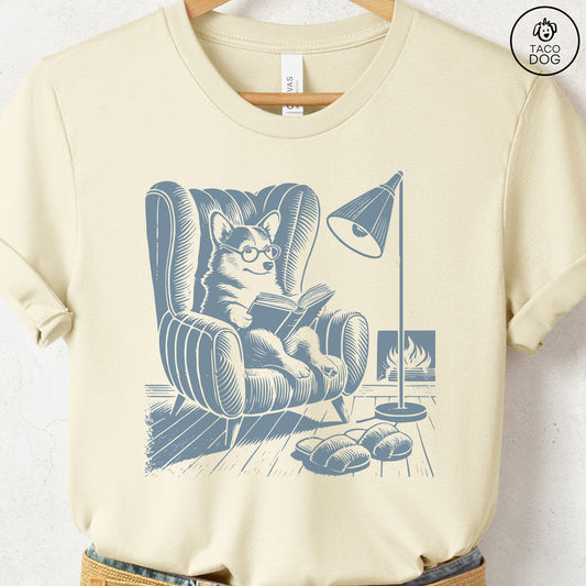 Corgi Reading Chair T-Shirt