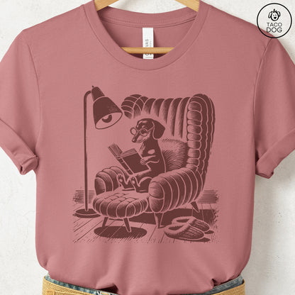 Dachshund Wiener Dog Reading Chair T-Shirt