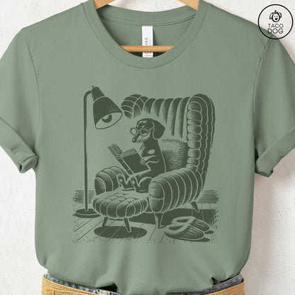 Dachshund Wiener Dog Reading Chair T-Shirt