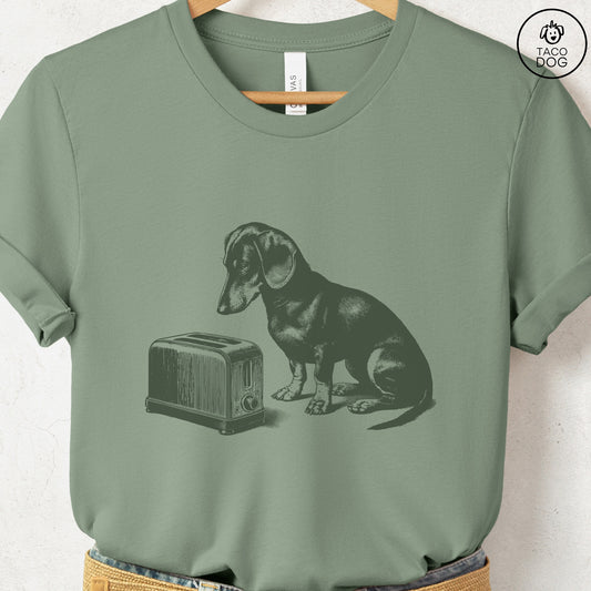 Dachshund Wiener Dog Toaster T-Shirt Sage Taco-Dog