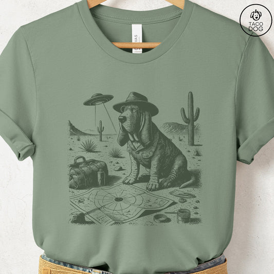 Basset Hound Desert Survey T-Shirt Sage Taco-Dog