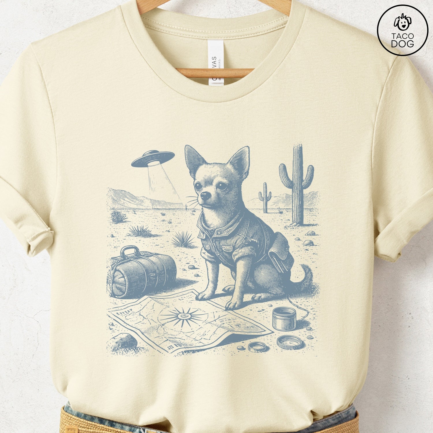 Chihuahua Desert Survey T-Shirt Natural Taco-Dog