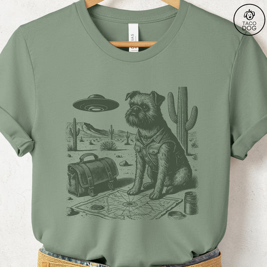 Brussels Griffon Griff Desert Survey T-Shirt Sage Taco-Dog