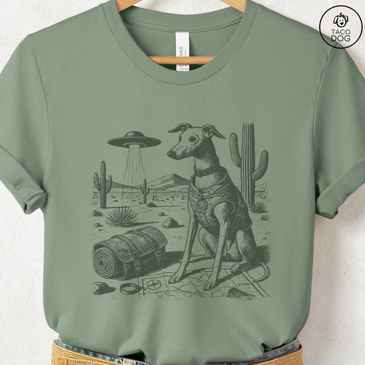 Italian Greyhound Whippet Desert Survey T-Shirt Sage Taco-Dog
