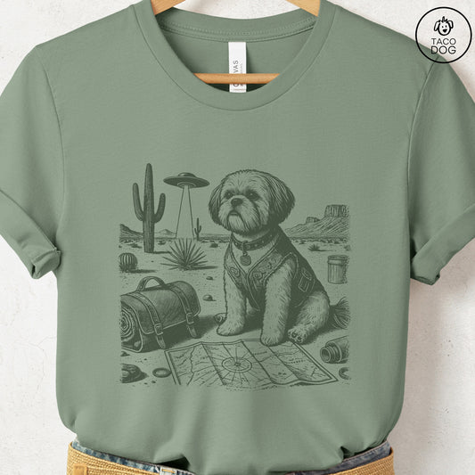 Shih Tzu Desert Survey T-Shirt Sage Taco-Dog