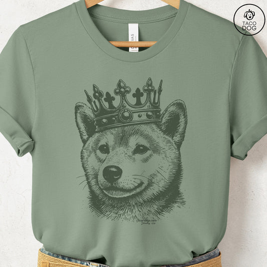 Shiba Inu Crown T-Shirt Sage Taco-Dog