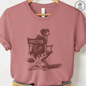 Australian Shepherd Aussie Director Chair T-Shirt Heather Mauve Taco-Dog