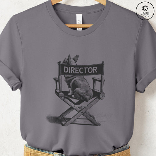 Corgi Director Chair T-Shirt Storm Taco-Dog