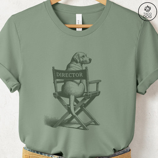Labrador Retriever Lab Director Chair T-Shirt Sage Taco-Dog