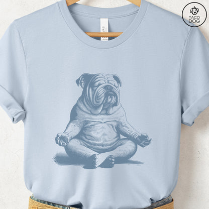 English Bulldog Meditate Yoga T-Shirt