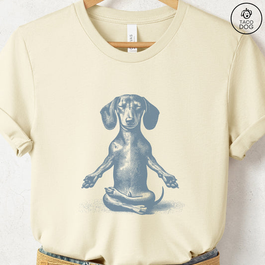 Dachshund Wiener Dog Meditate Yoga T-Shirt