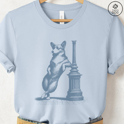 Corgi Lamppost Leaning T-Shirt