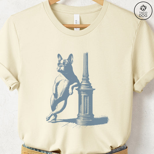 French Bulldog Frenchie Lamppost Leaning T-Shirt