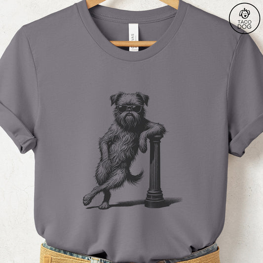 Brussels Griffon Griff Lamppost Leaning T-Shirt Storm Taco-Dog