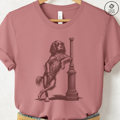 Cavalier King Charles Spaniel Lamppost Leaning T-Shirt