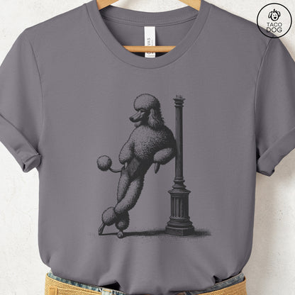 Poodle Lamppost Leaning T-Shirt