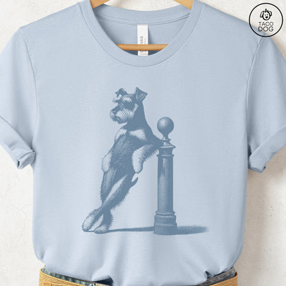 Schnauzer Lamppost Leaning T-Shirt