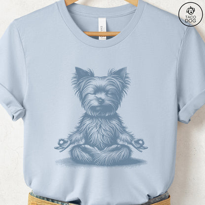 Yorkshire Terrier Yorkie Meditate Yoga Lotus Pose T-Shirt