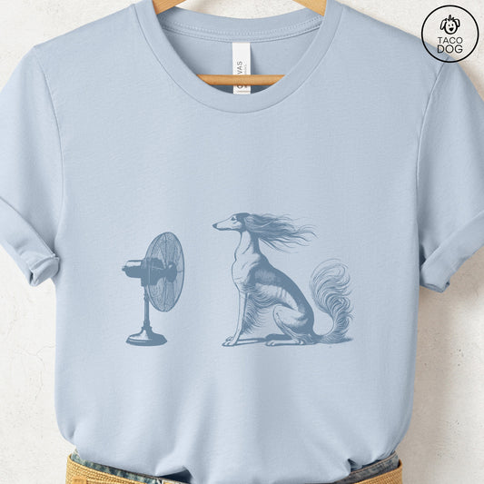Saluki Fan T-Shirt Light Blue Taco-Dog