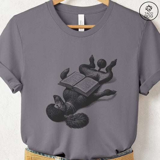 Poodle Book Nap T-Shirt Storm Taco-Dog