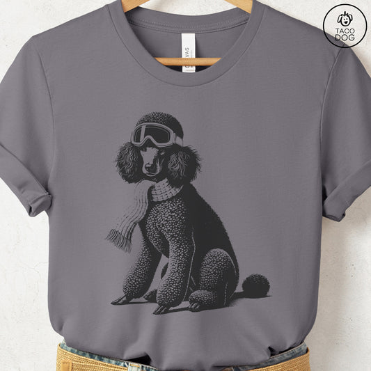 Poodle Winter Sport T-Shirt Storm Taco-Dog
