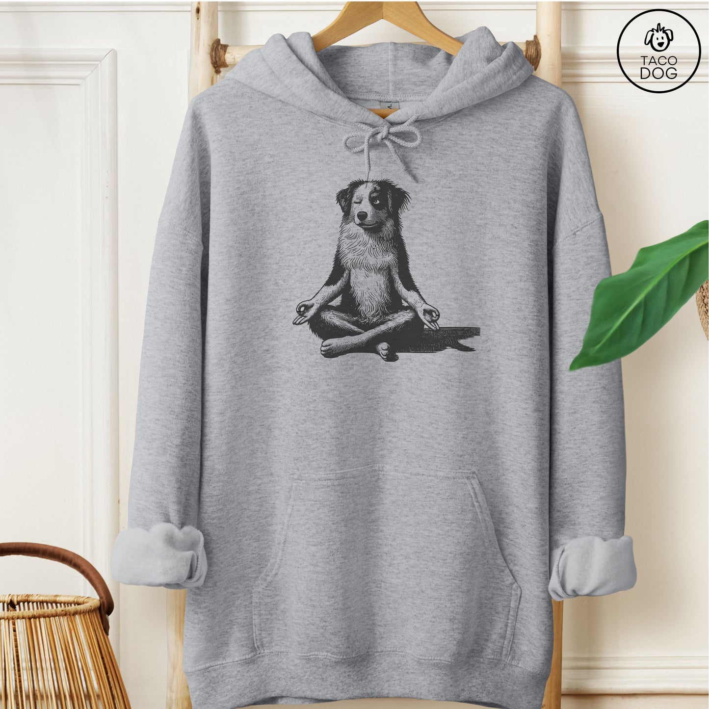 Australian Shepherd Aussie Meditate Yoga Hoodie