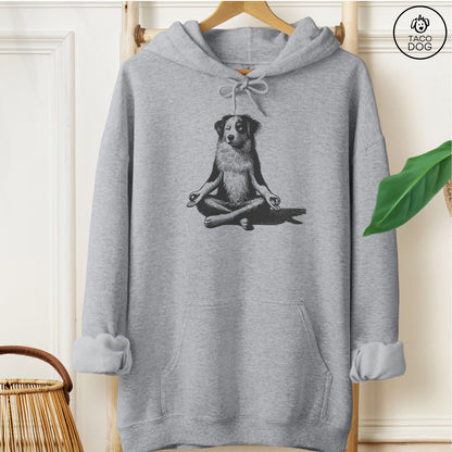 Australian Shepherd Aussie Meditate Yoga Hoodie