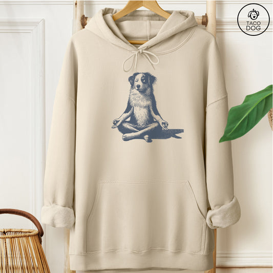 Australian Shepherd Aussie Meditate Yoga Hoodie