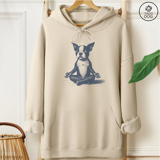 Boston Terrier Meditate Yoga Hoodie