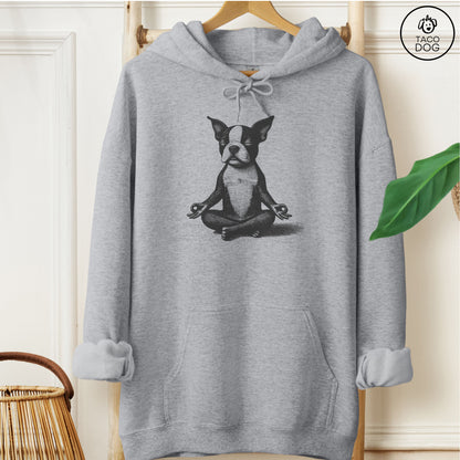 Boston Terrier Meditate Yoga Hoodie