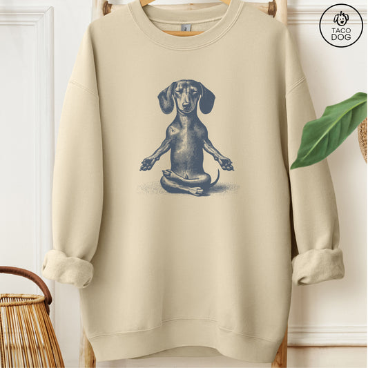 Dachshund Meditate Yoga Sweatshirt