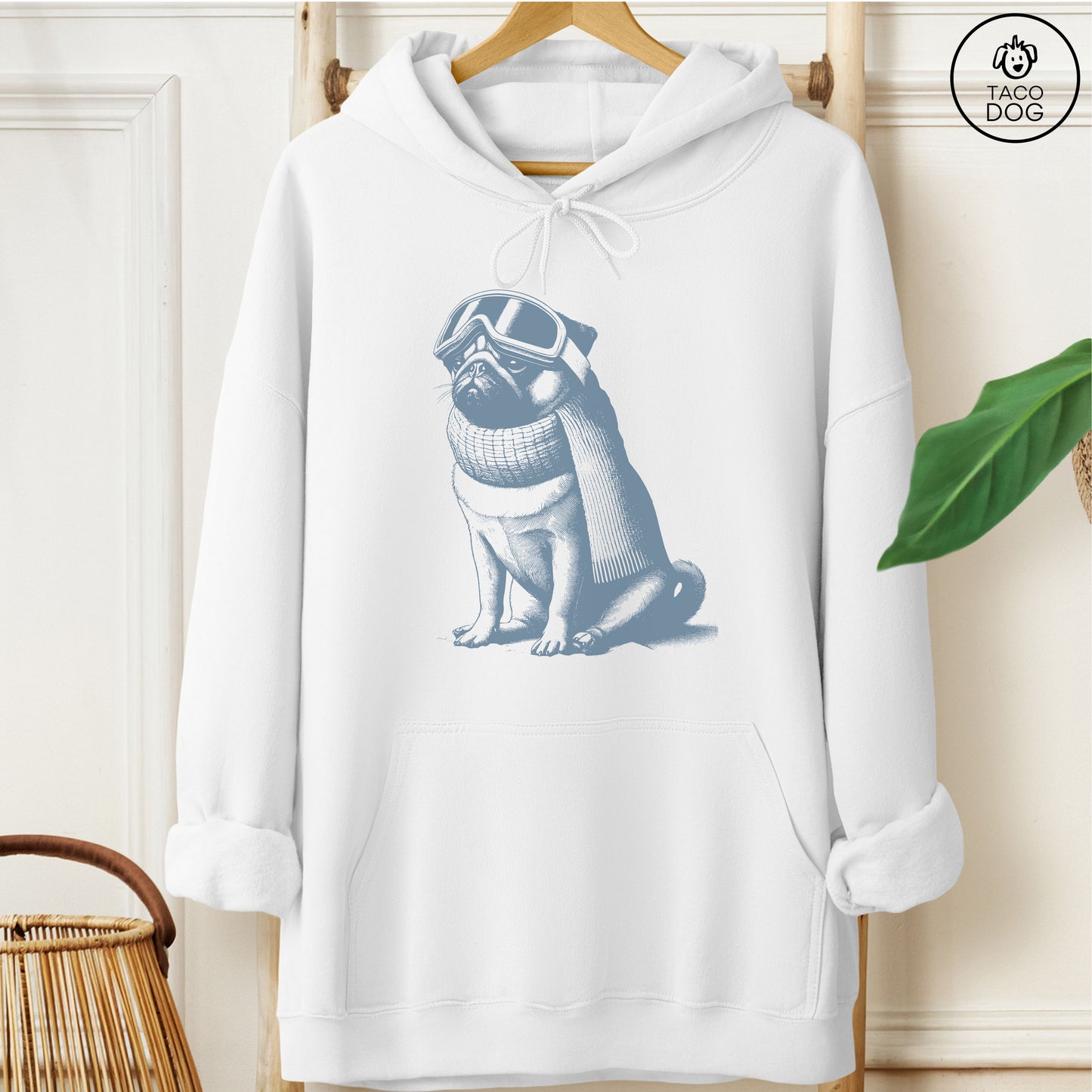Pug Winter Sport Hoodie