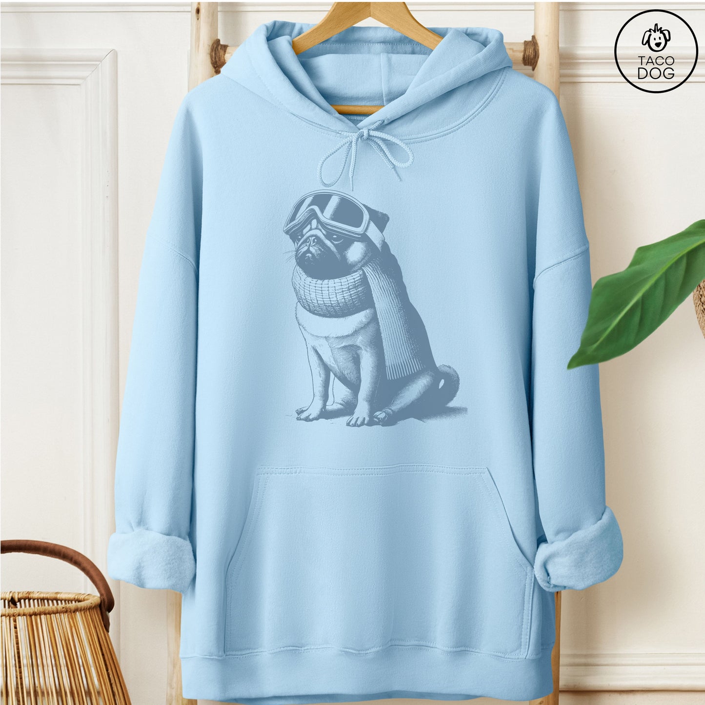Pug Winter Sport Hoodie