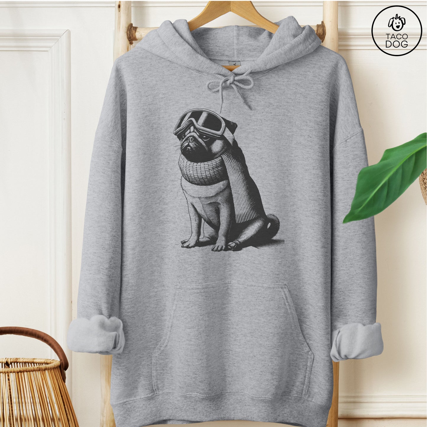 Pug Winter Sport Hoodie