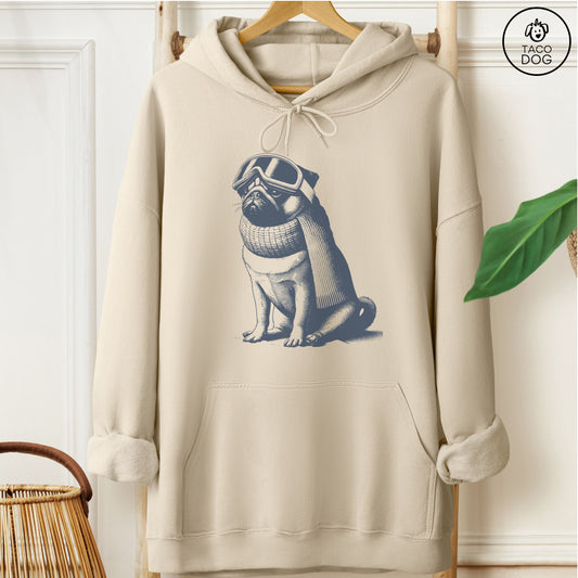 Pug Winter Sport Hoodie