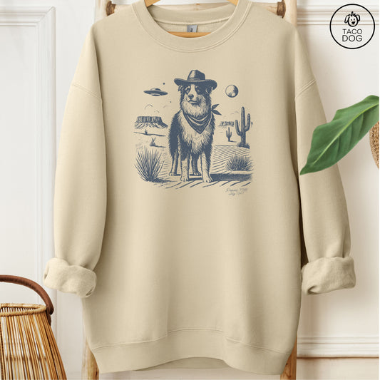 Australian Shepherd Aussie Cowboy UFO Sweatshirt