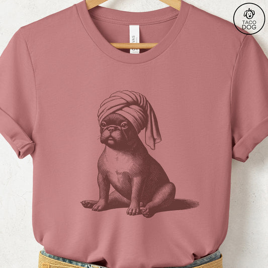 French Bulldog Frenchie Spa T-Shirt Heather Mauve Taco-Dog