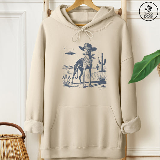 Italian Greyhound Whippet Ink Cowboy UFO Hoodie