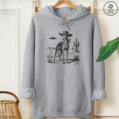 Italian Greyhound Whippet Ink Cowboy UFO Hoodie