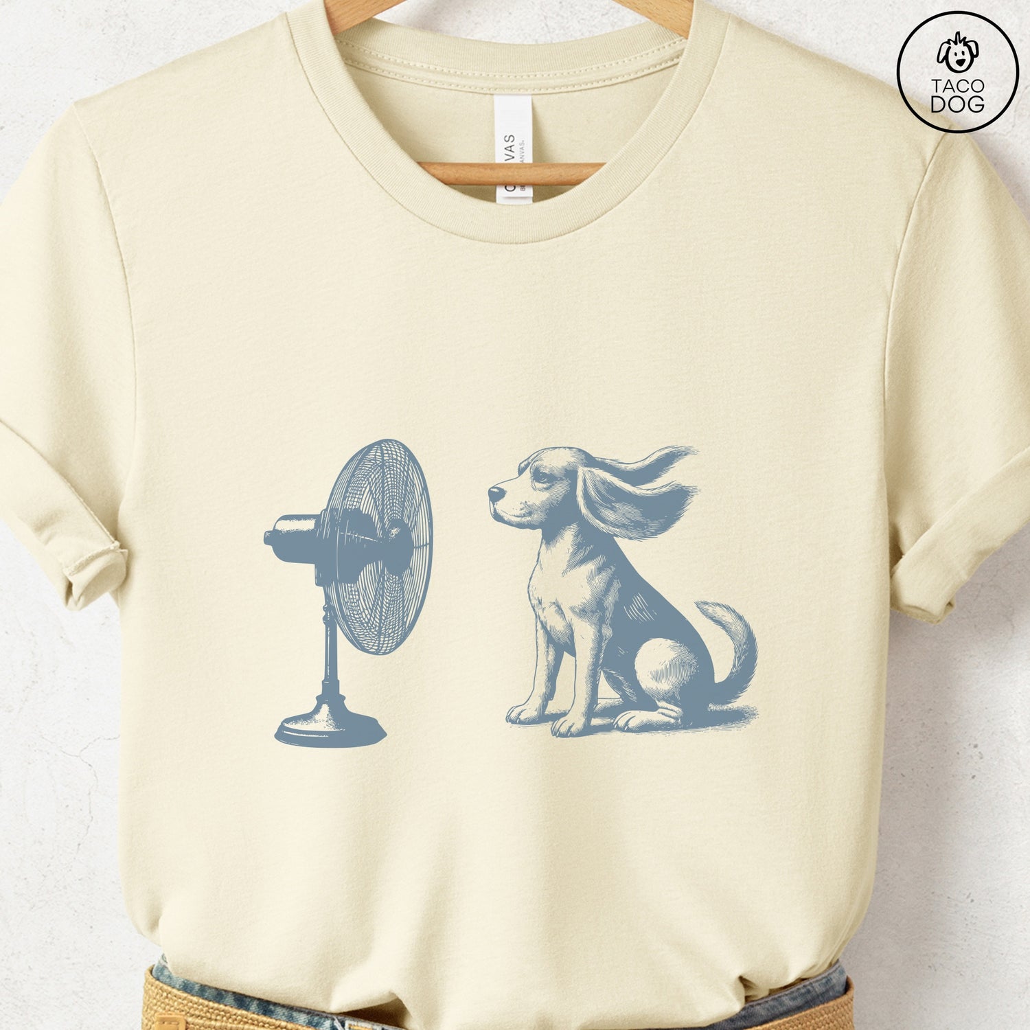 Beagle Fan T-Shirt Natural Taco-Dog