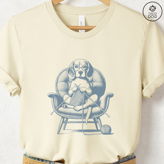 Beagle Knitting T-Shirt